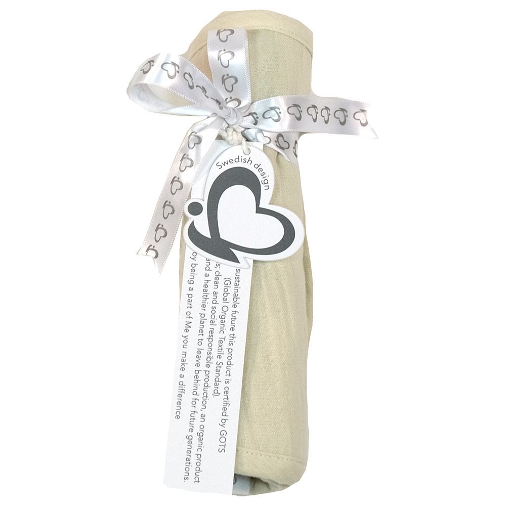 Me - 2pc-Set Organic Crinkle Muslin Shaped Burp Towel - Cream