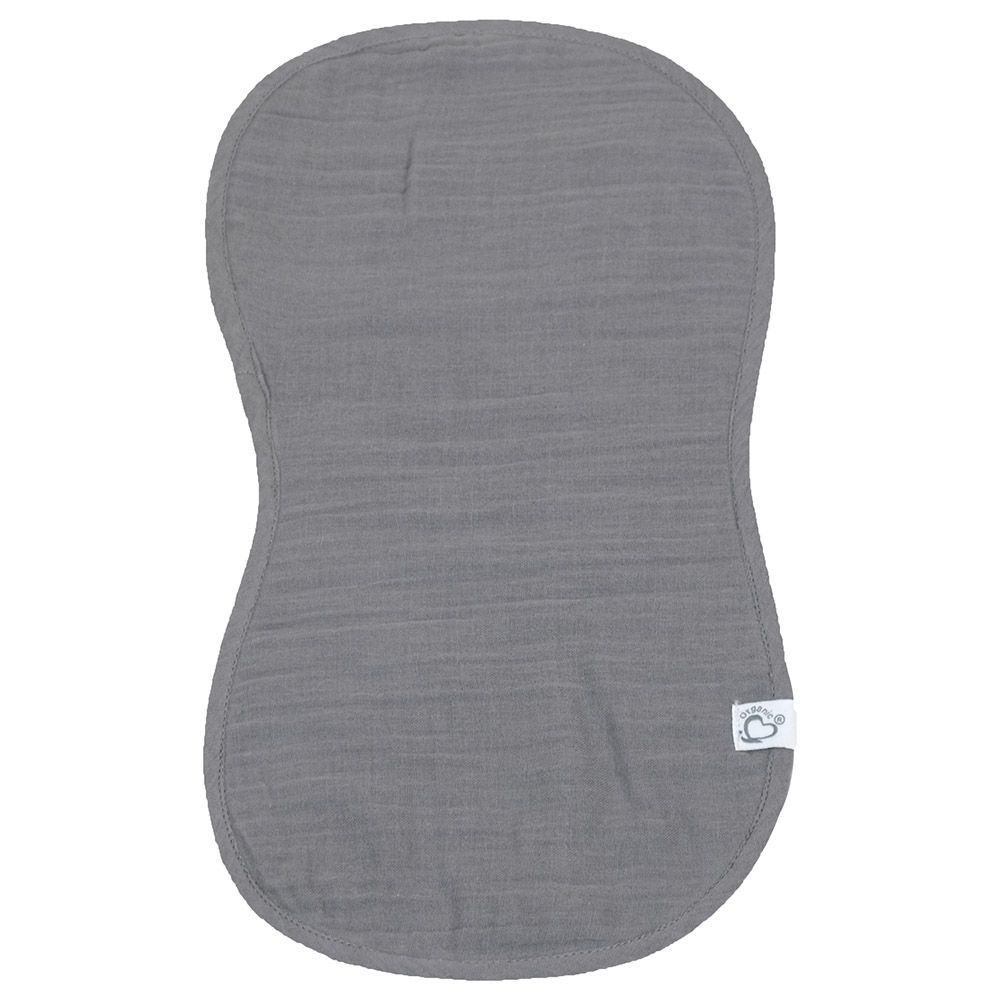 Me - 2pc-Set Organic Crinkle Muslin Shaped Burp Towel - Grey