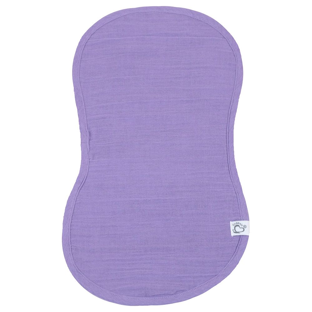 Me - 2pc-Set Organic Crinkle Muslin Shaped Burp Towel - Purple