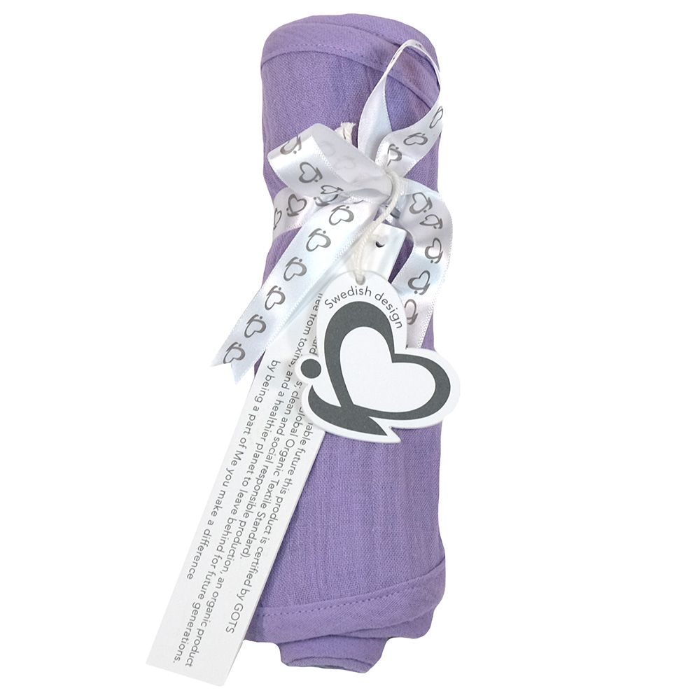 Me - 2pc-Set Organic Crinkle Muslin Shaped Burp Towel - Purple