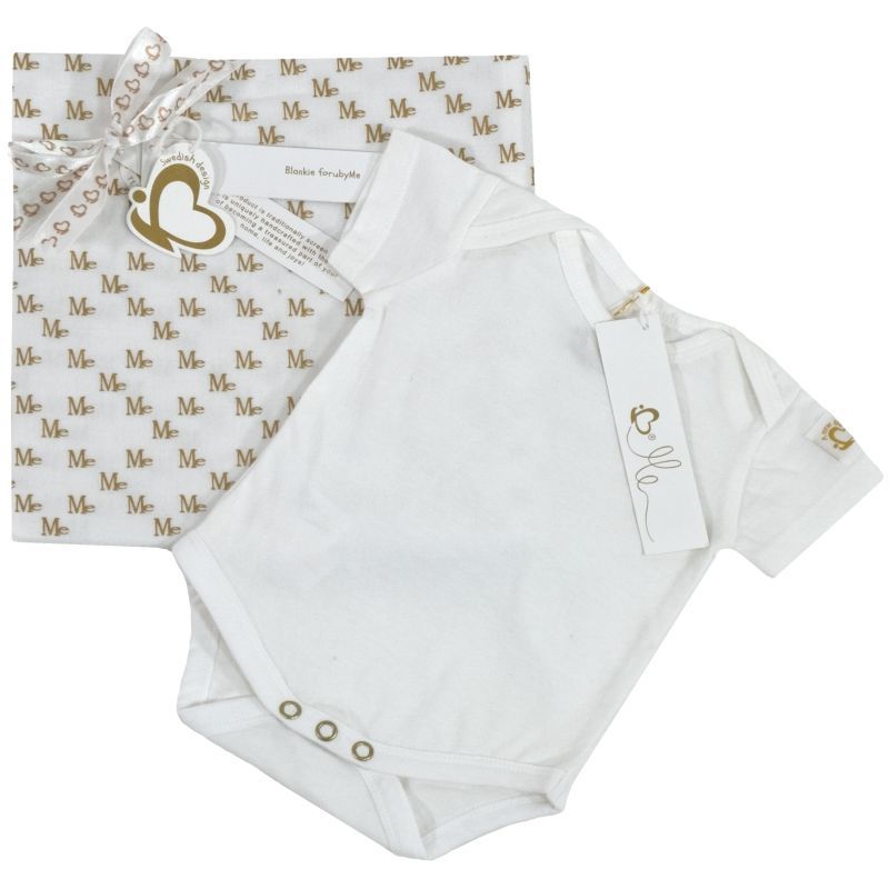 Me - Organic Gift Set - Babysuit & Blanket - Me High Design Gold