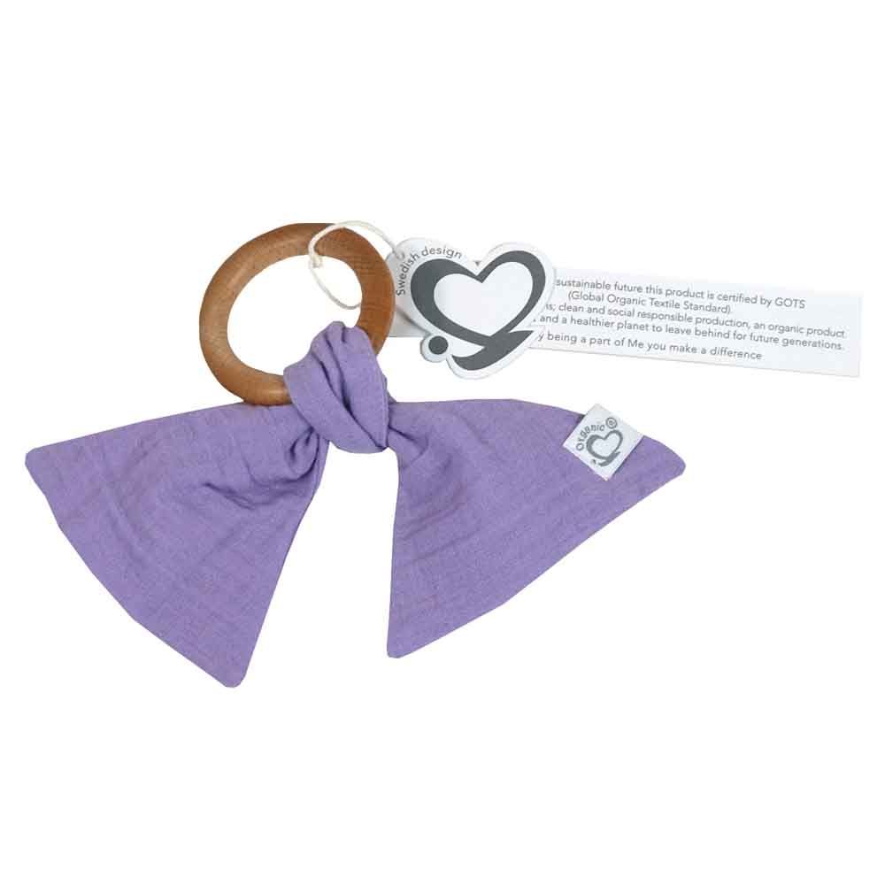 Me - Organic Rattle & Pacifier Holder - Pack of 2 - Purple 