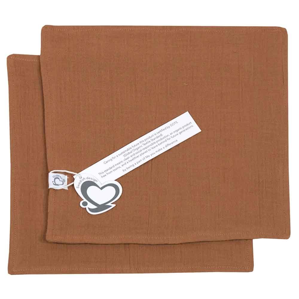 Me - Organic Pacifier Holder & Burp Towels - Pack of 3 - Mocca