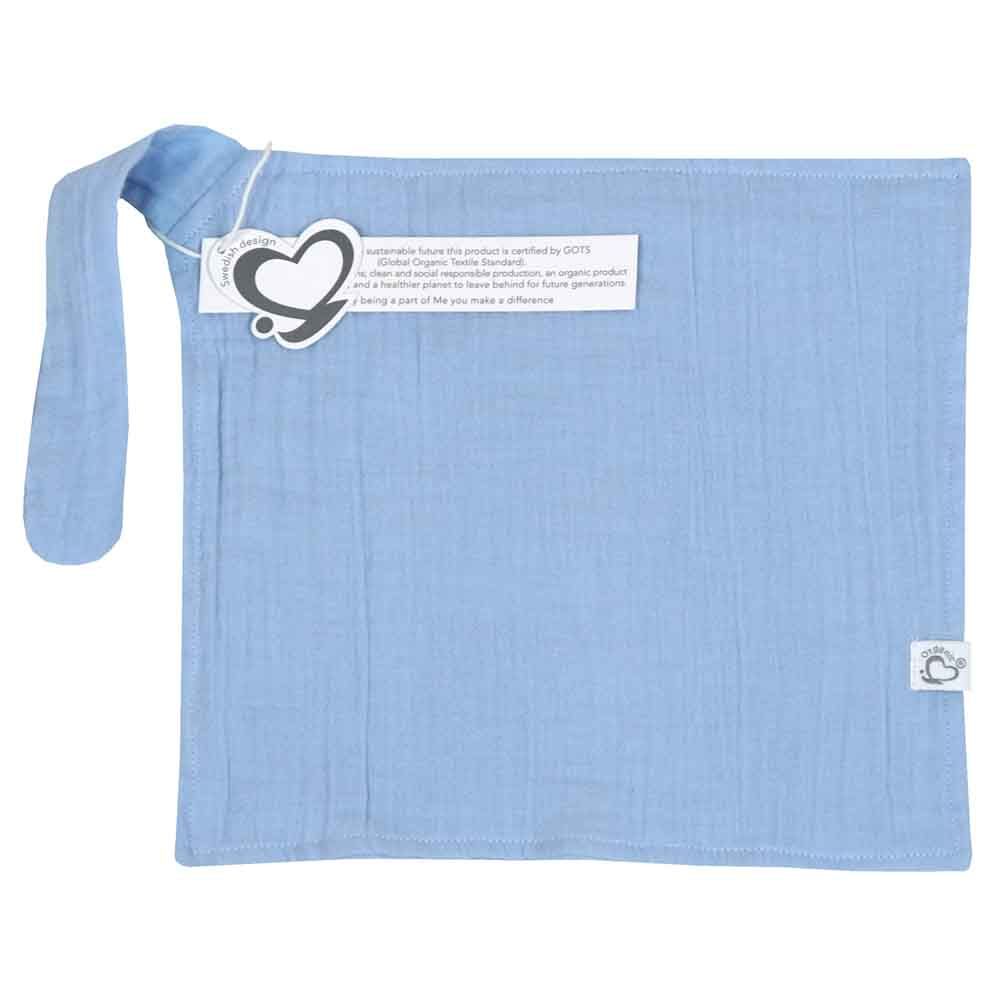 Me - Organic Pacifier Holder & Burp Towels - Pack of 3 - Blue