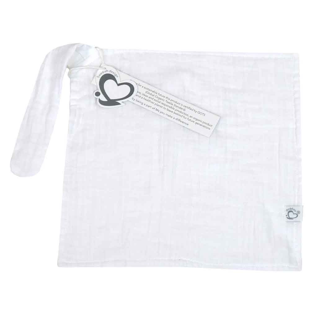 Me - Organic Pacifier Holder & Burp Towels - Pack of 3 - White