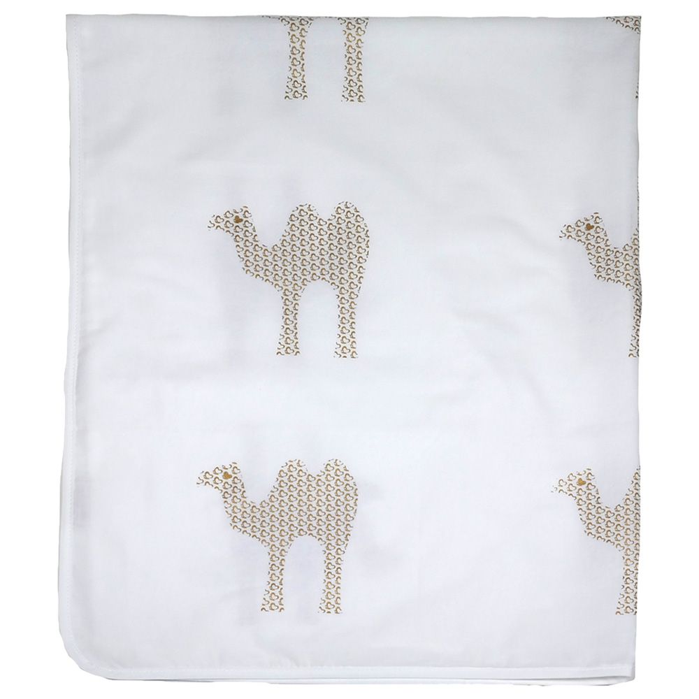 Me - Handprinted Organic Set Me Camel Large - Gold