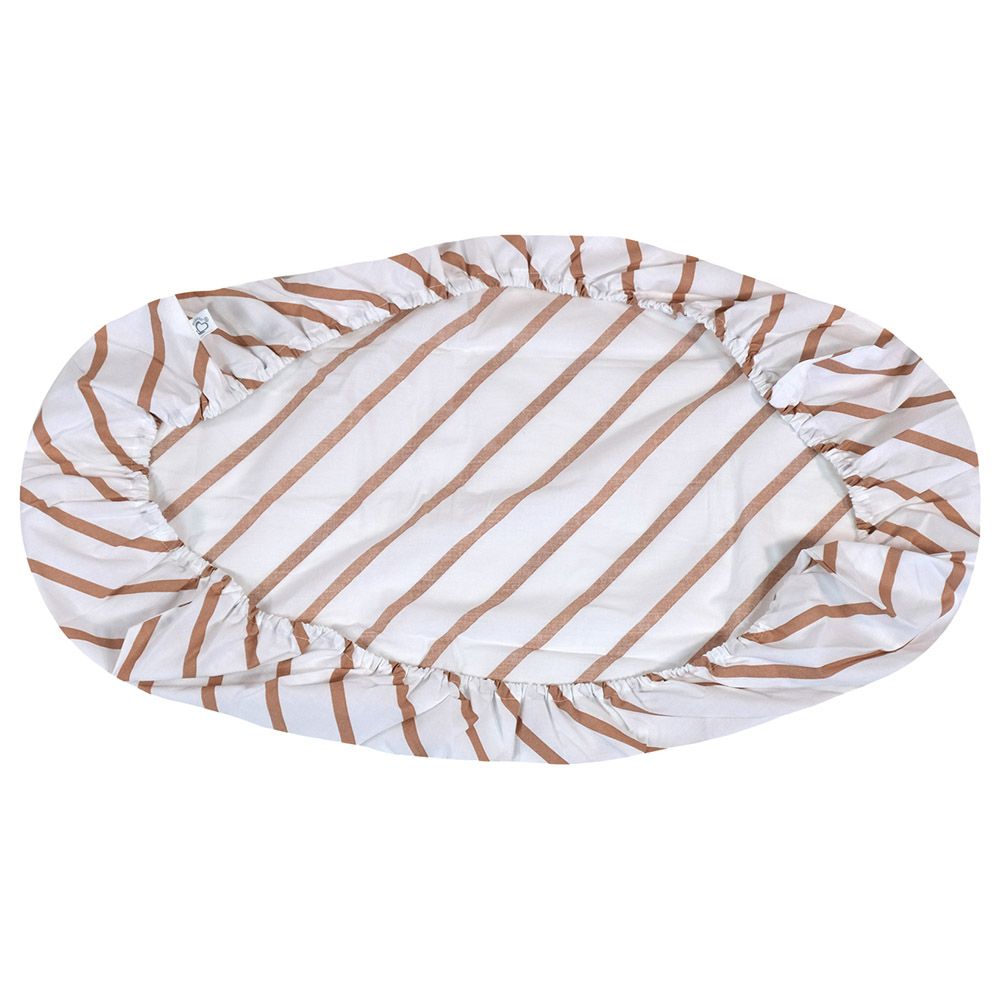 Me - Organic Fitted Baby Sheet - Stripy Me - Mocca