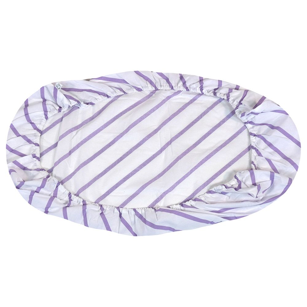 Me - Organic Fitted Baby Sheet - Stripy Me - Purple