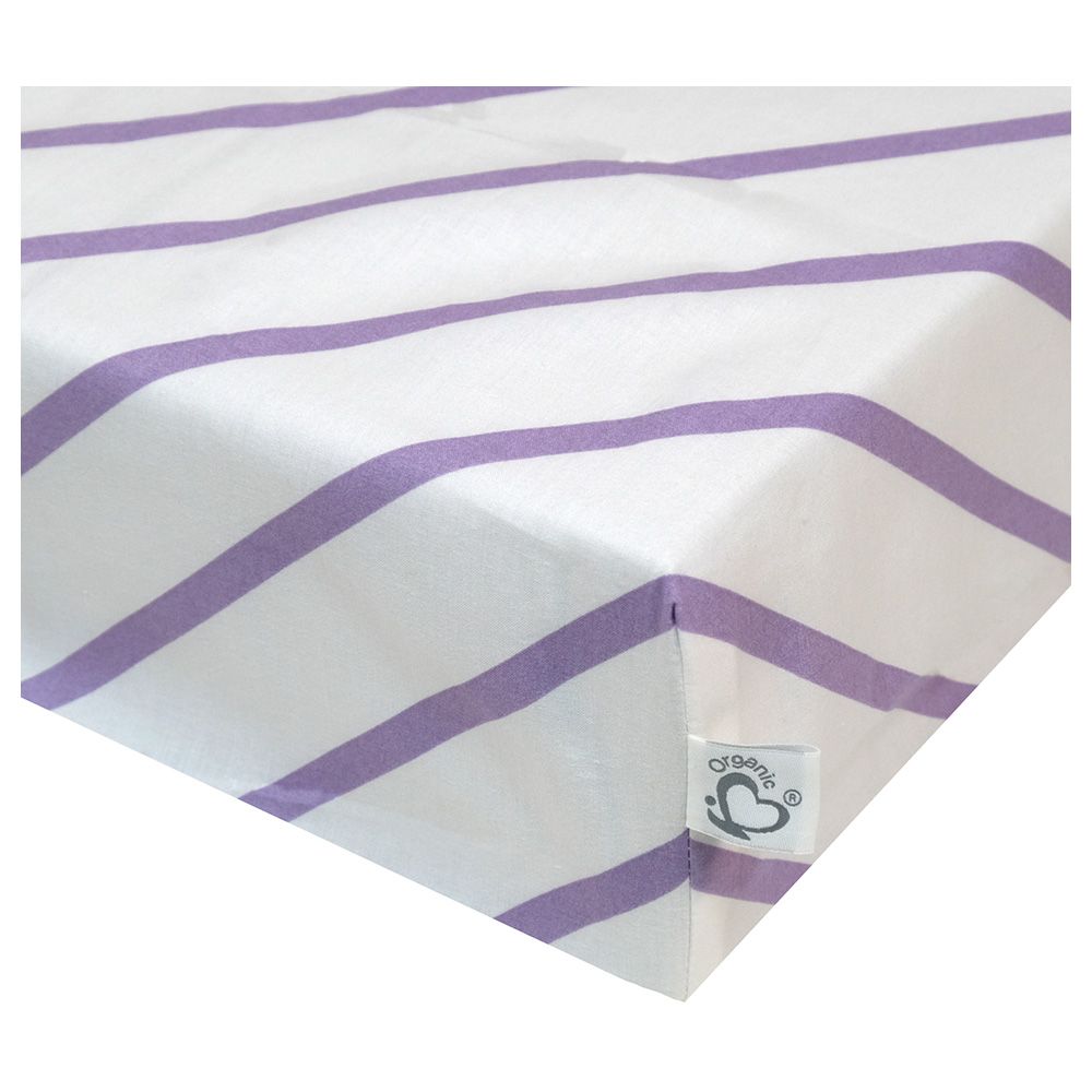 Me - Organic Fitted Baby Sheet - Stripy Me - Purple