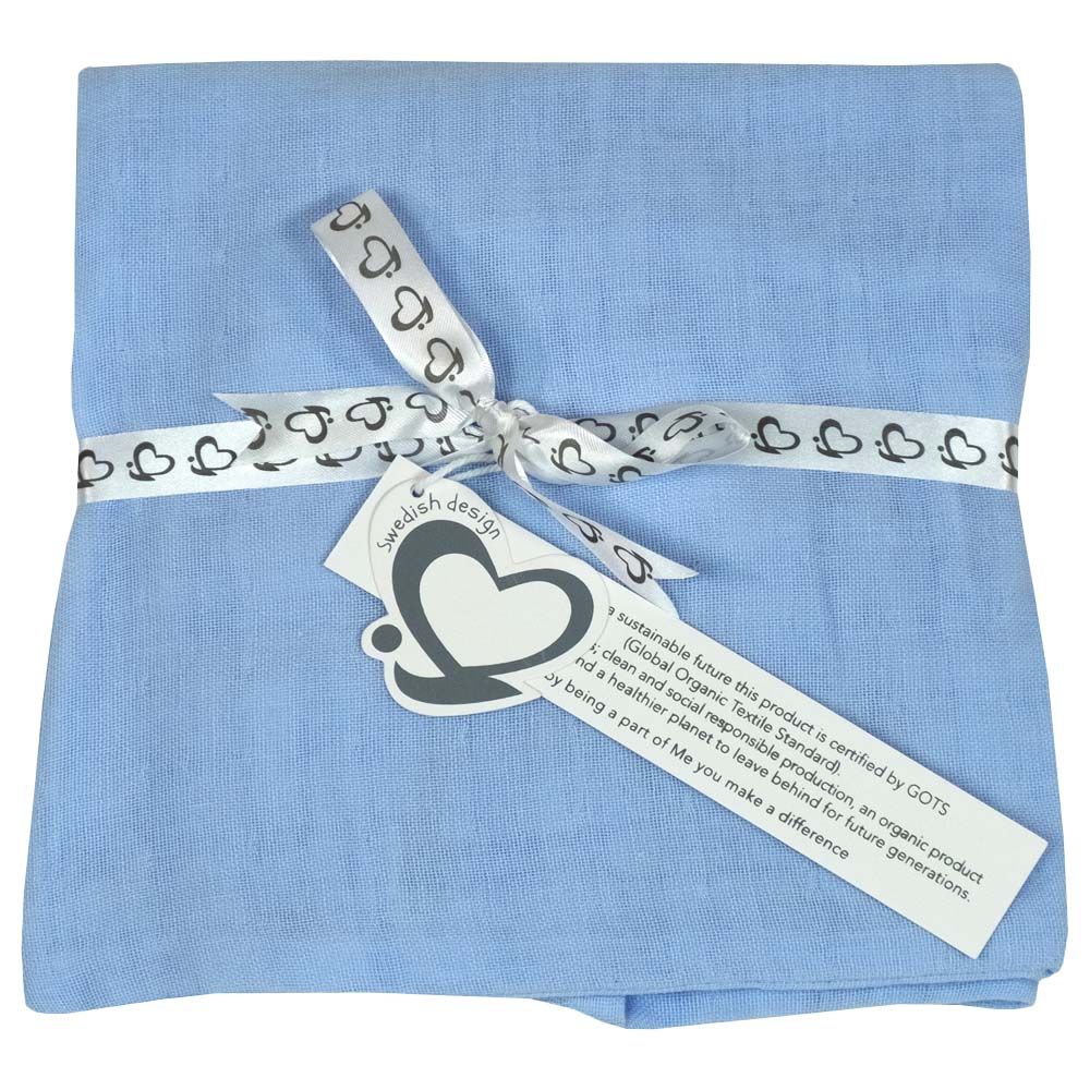 Me - Organic Snuggle Knots Muslin Blanket - Blue