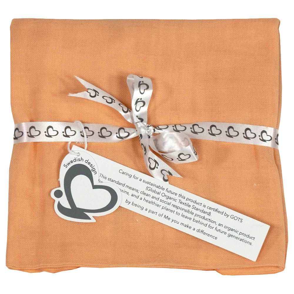 Me - Organic Snuggle Knots Muslin Blanket - Orange