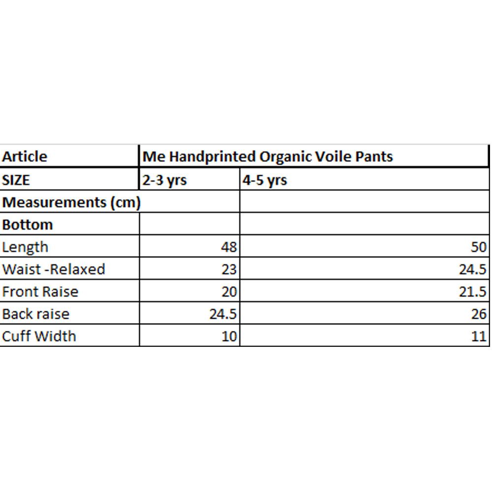 Me - Handprinted Organic Voile Pants - La Mode