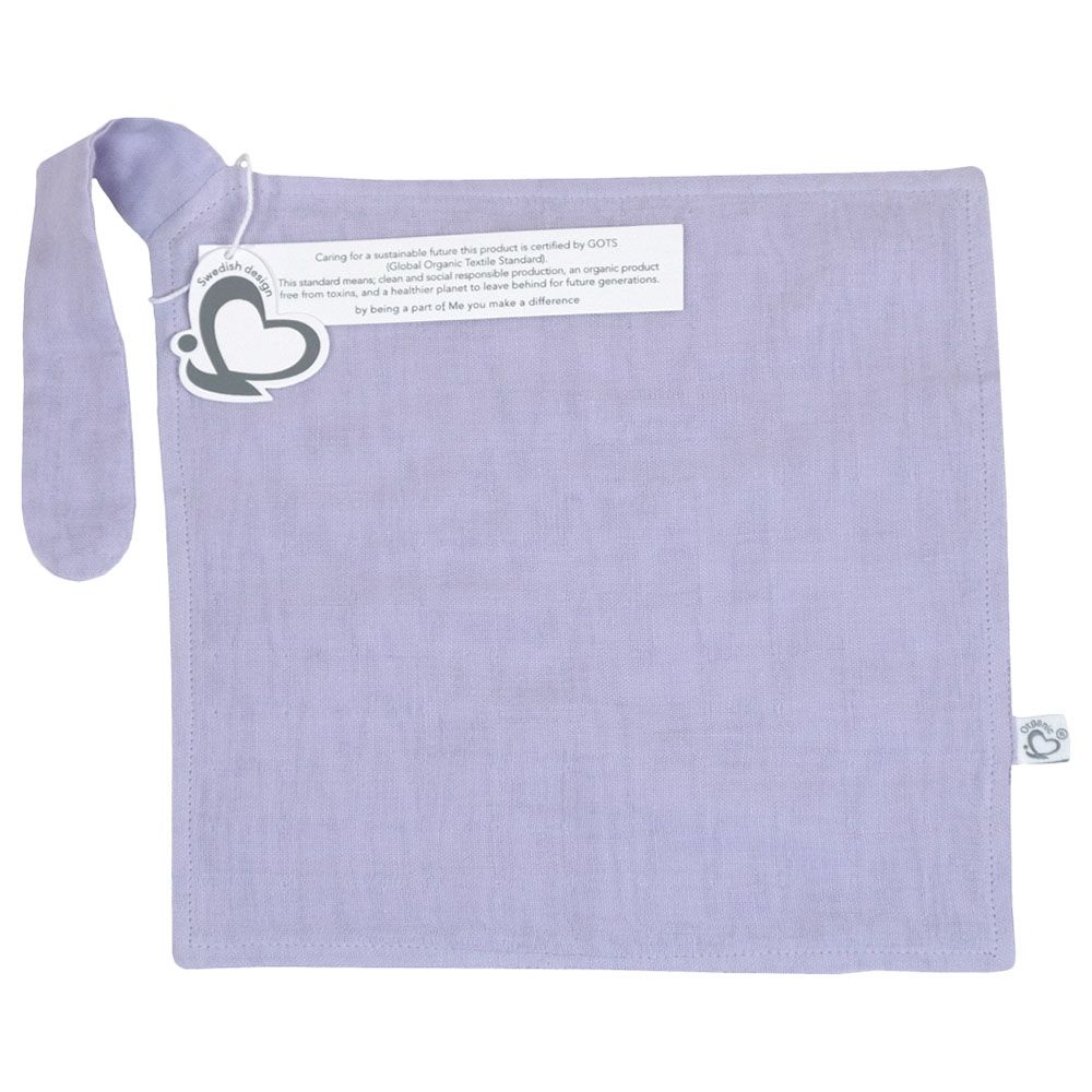 Me - Organic Pacifier Holder Muslin Snuggle - Lavendel