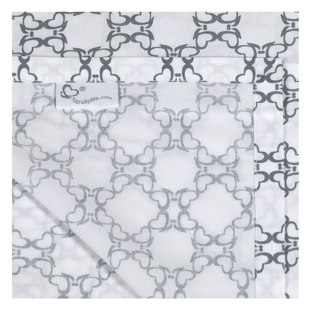 Me - Organic Baby Sheet - Quatrefoil - White & Grey