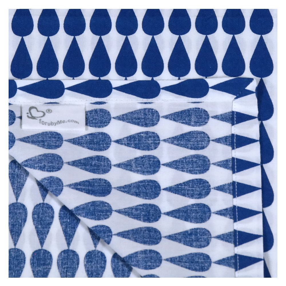 Me - Organic Baby Sheet - Raindrop - White & Dark Blue