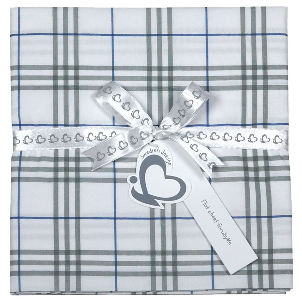 Me - Organic Baby Sheet Classy Checks - Blue