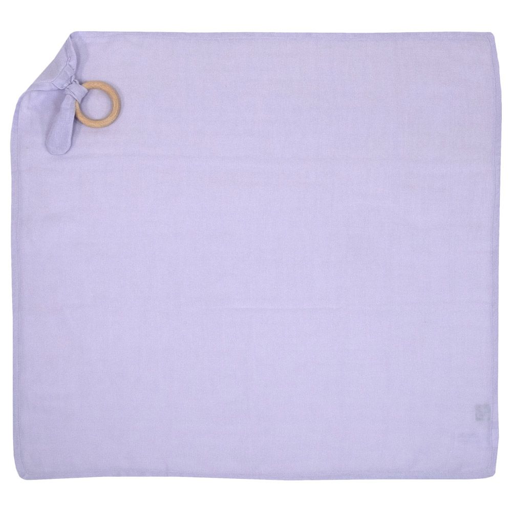 Me - Organic Teething Ring Muslin Blanket - Lavendel