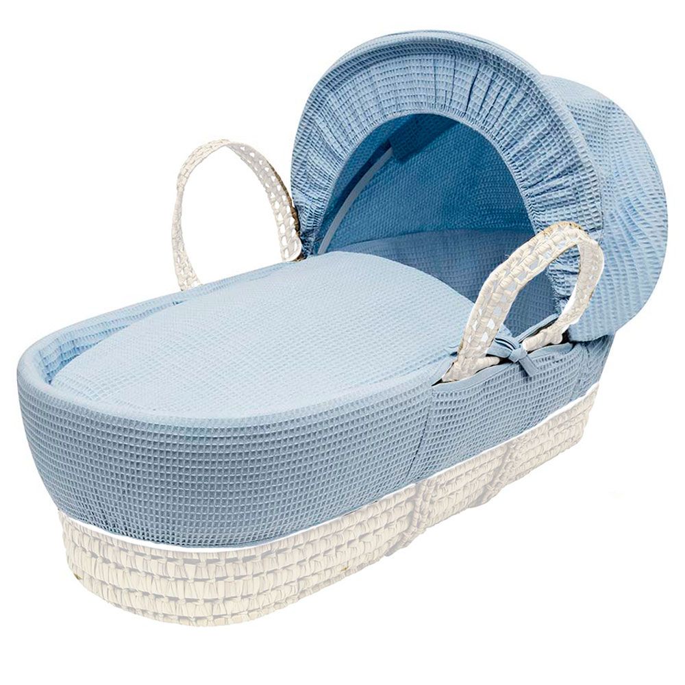 Kinder Valley - Waffle Moses Basket Bedding Set Only - Blue