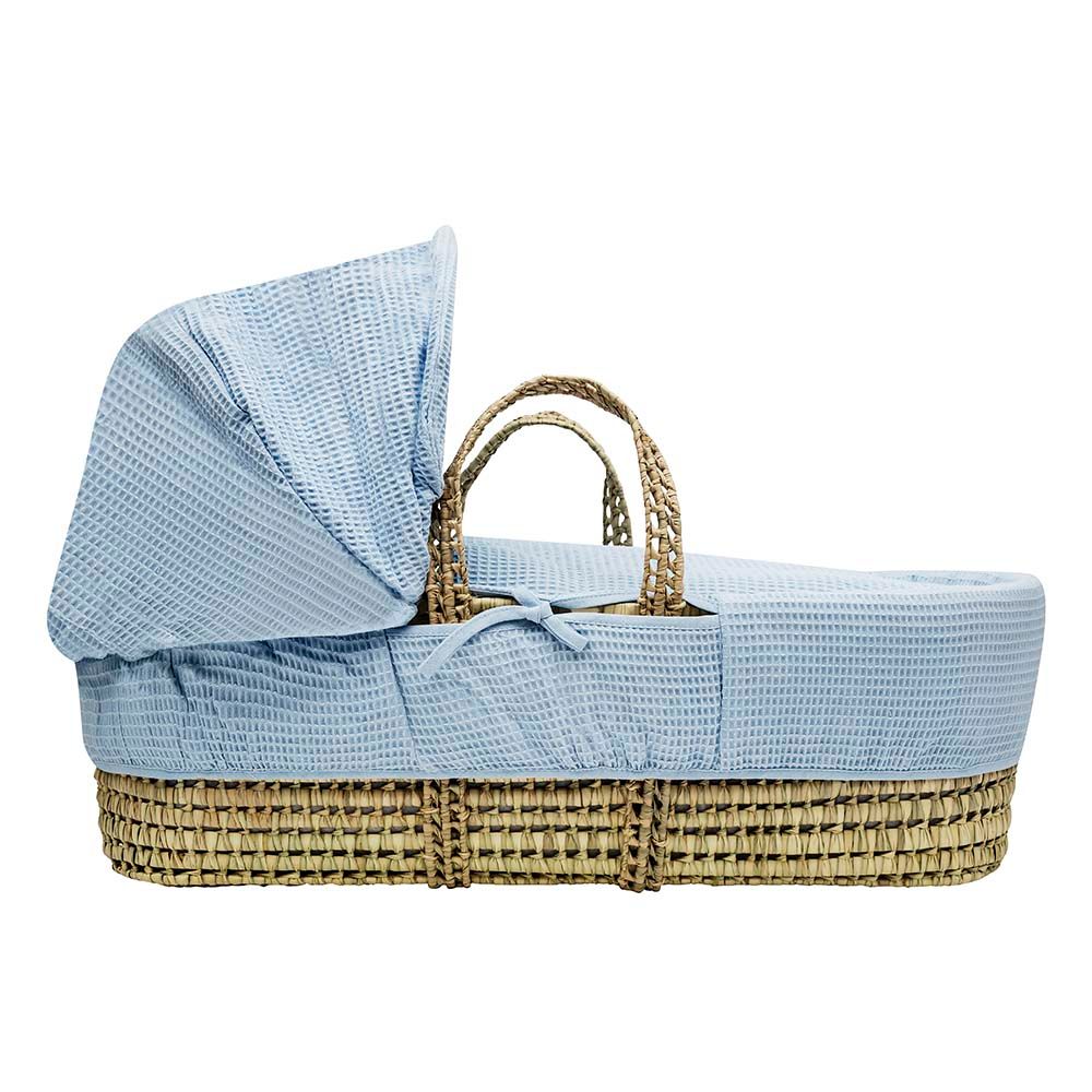 Kinder Valley - Waffle Moses Basket Bedding Set Only - Blue