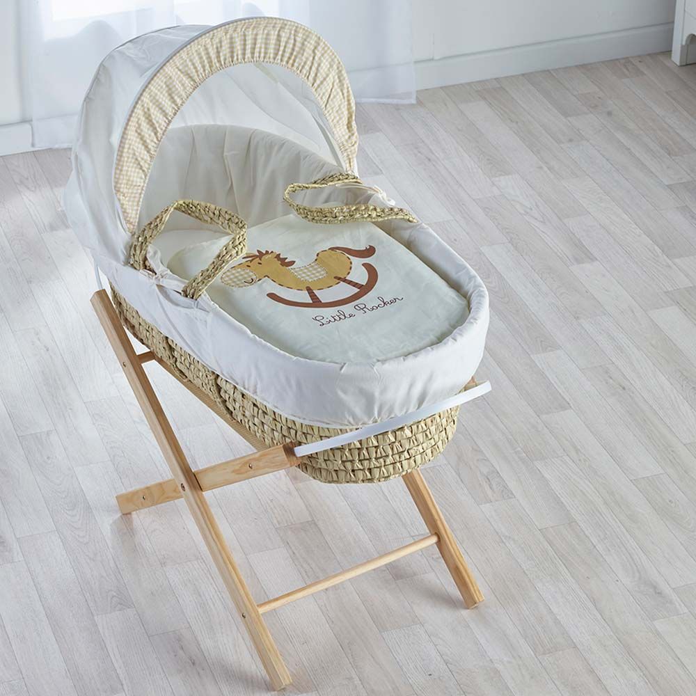 Kinder Valley - My Little Rocker Palm Moses Basket - Cream