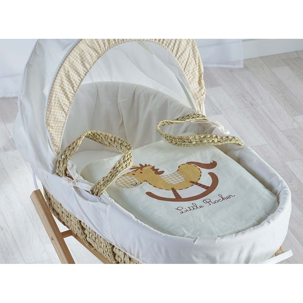 Kinder Valley - My Little Rocker Palm Moses Basket - Cream