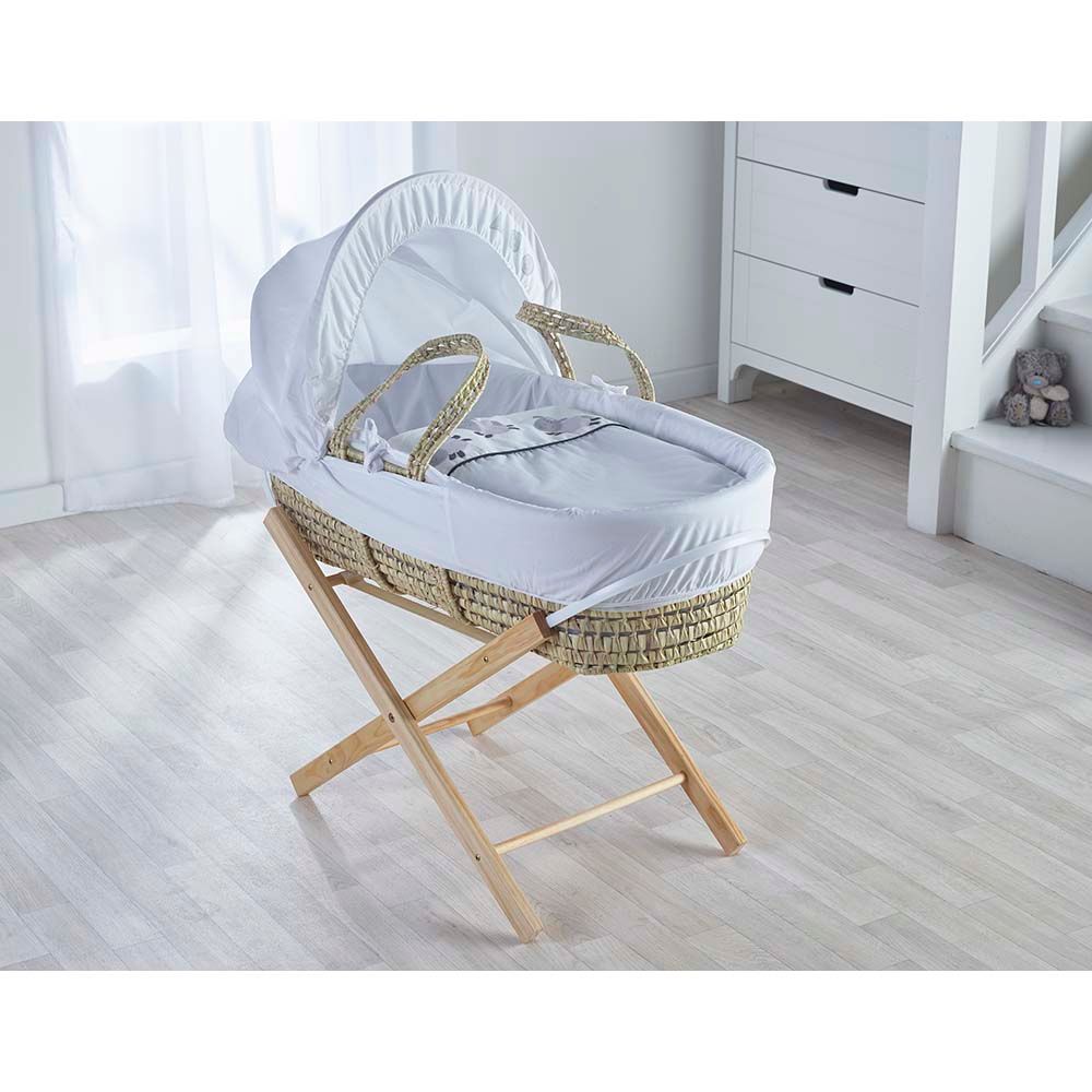 Kinder Valley - Three Little Sheep Palm Moses Basket - White