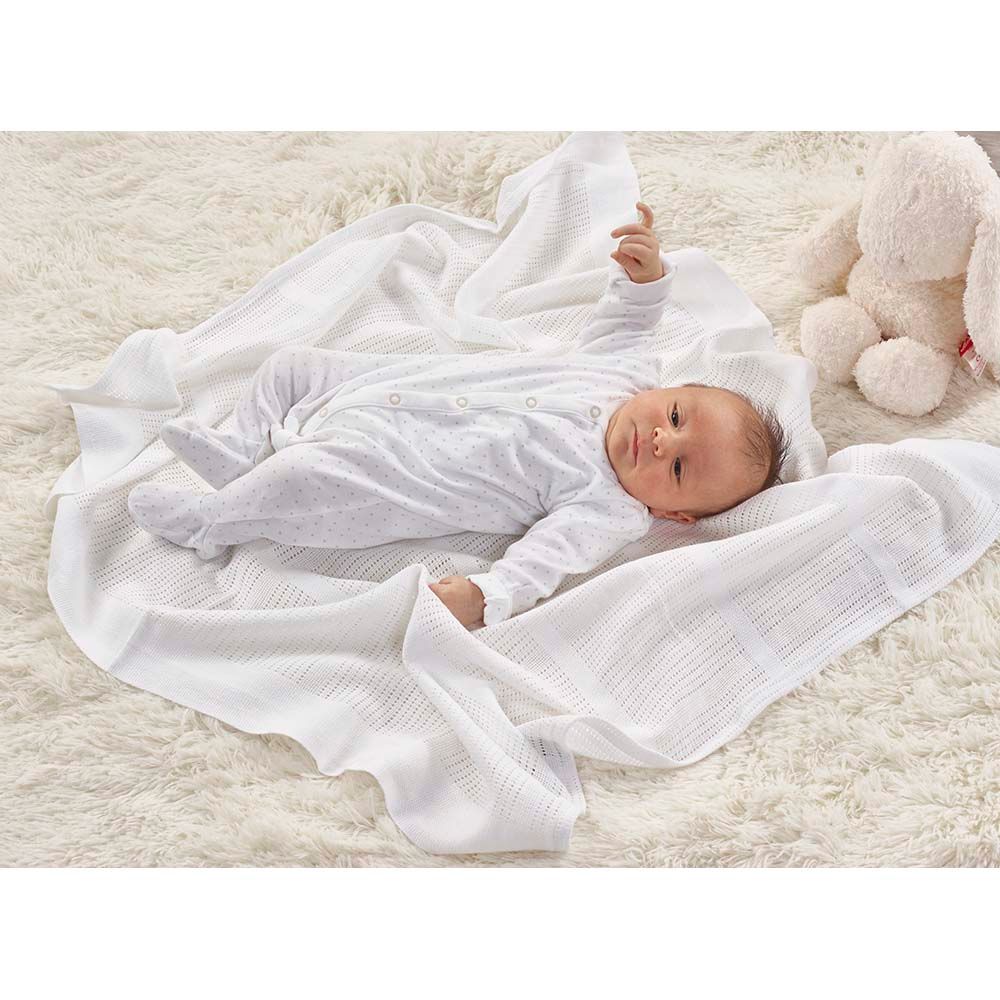 Kinder Valley - Cotton Cellular Blanket - White