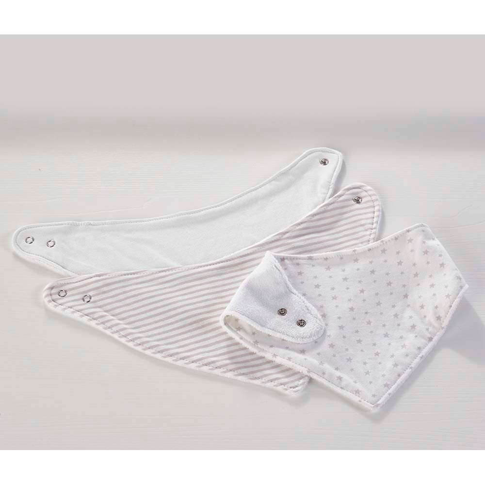 Kinder Valley - Bibs Pack of 3 - Grey And White