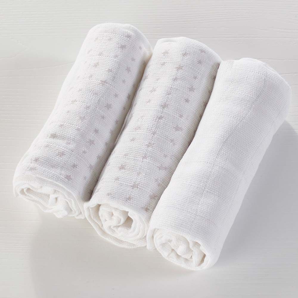 Kinder Valley - Muslin Cloths Pack of 3 - Design May Vary