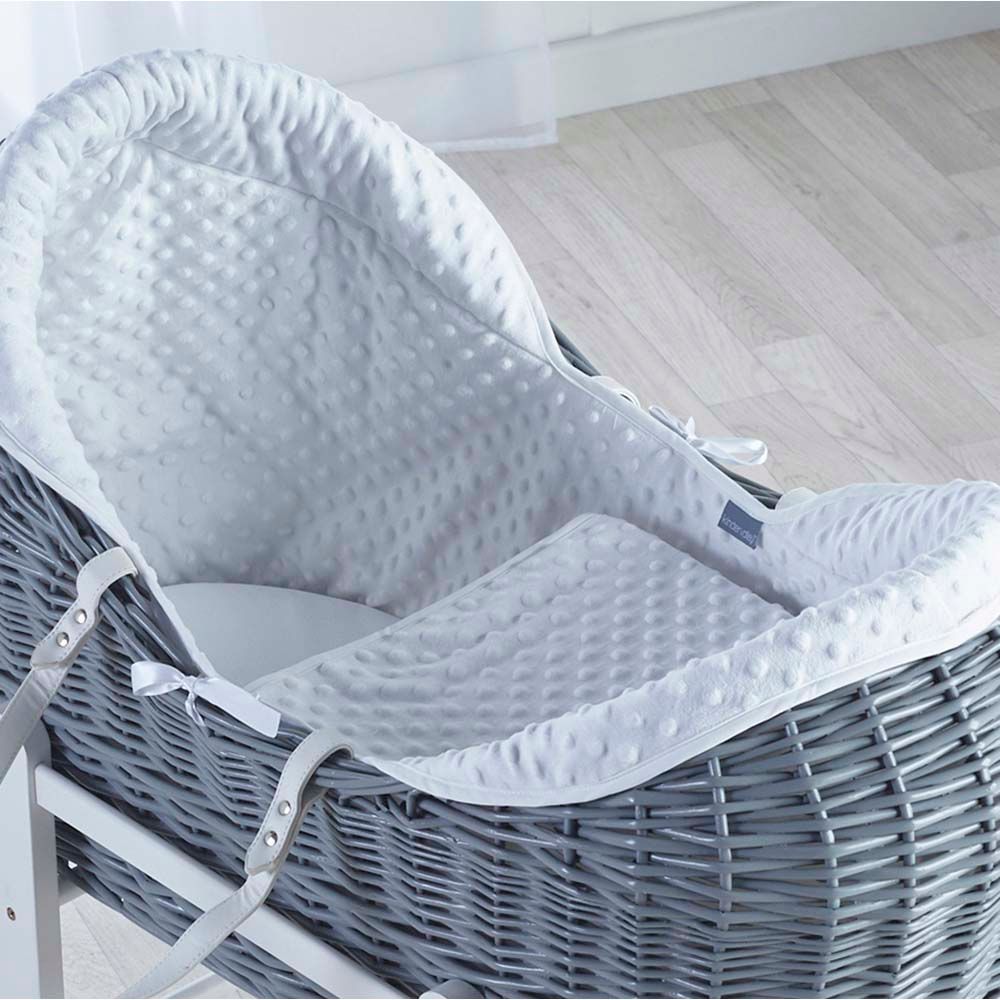 Kinder Valley - White Dimple Grey Pod Moses Basket 