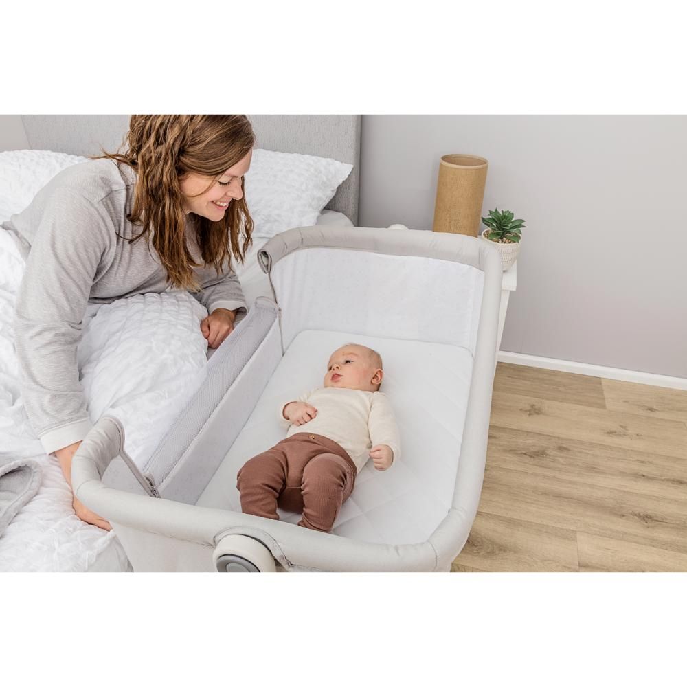 Kinder Valley - Snoozie Bedside Crib - Antarctica Grey