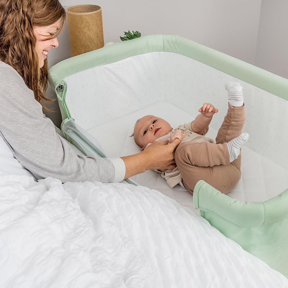 Kinder Valley - Snoozie Bedside Crib - Misty Jade