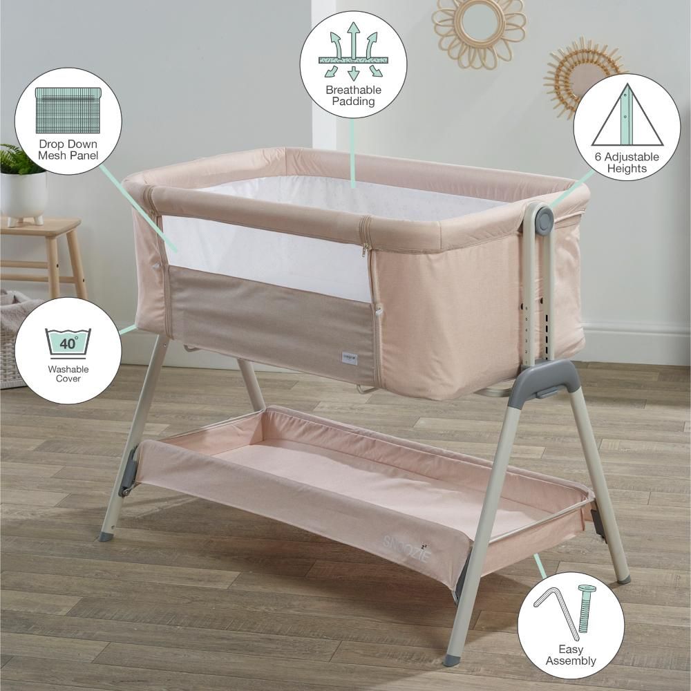 Kinder Valley - Snoozie Bedside Crib - Soft Shell