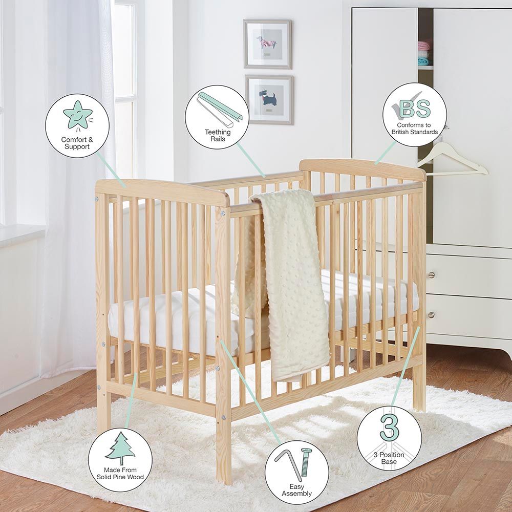 Kinder Valley - Sydney Compact Cot With Kinder Flow Mattress - Natural