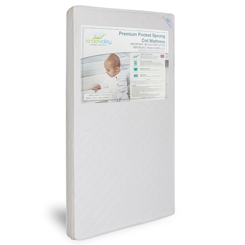 Kinder Valley - Sydney Cotbed w/ Pocket Sprung Mattress - White