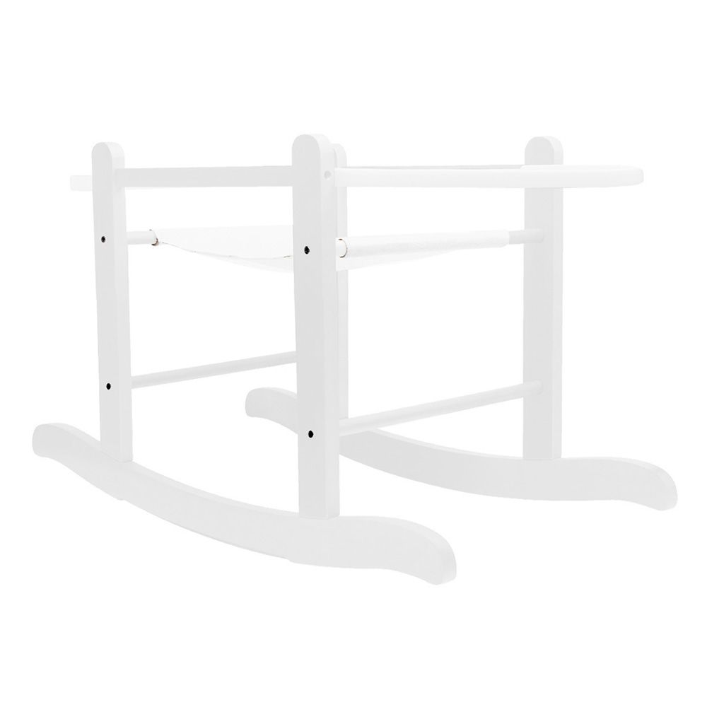 Kinder Valley - White Waffle Grey Pod Moses Basket W/ White Stand