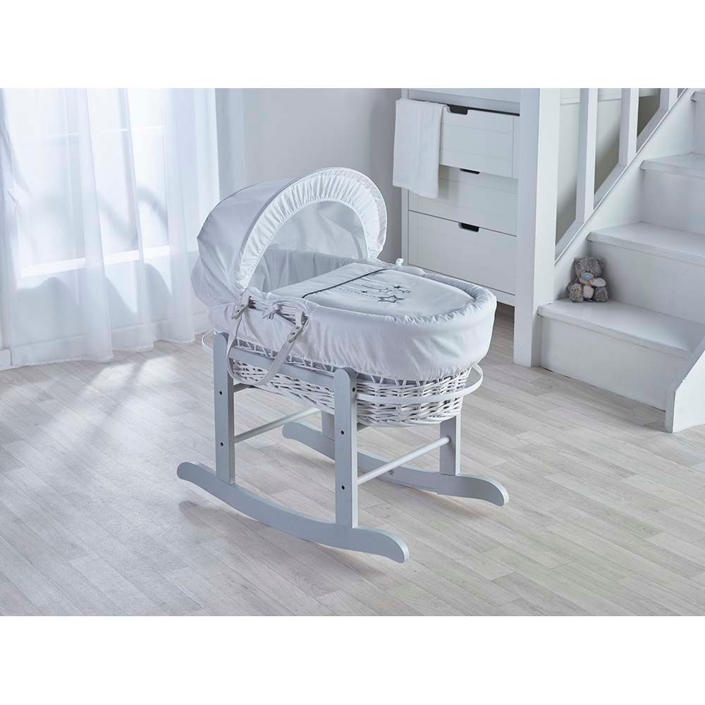 Kinder Valley - Wish Wicker Moses Basket W/ Grey Stand