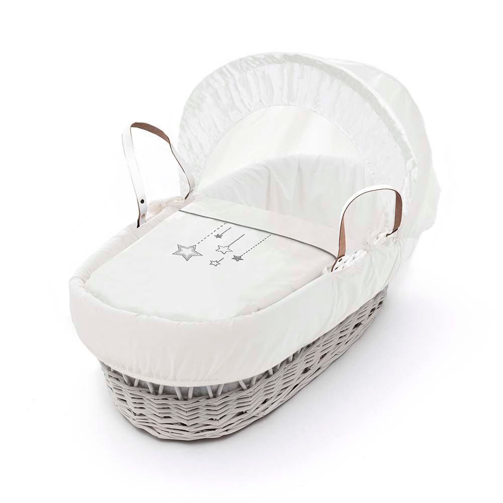 Kinder Valley - Wish Wicker Moses Basket W/ Grey Stand