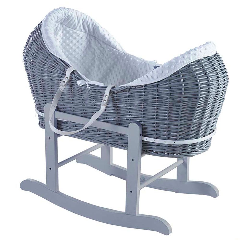 Kinder Valley - Dimple Pod Moses Basket W/ Stand - Grey