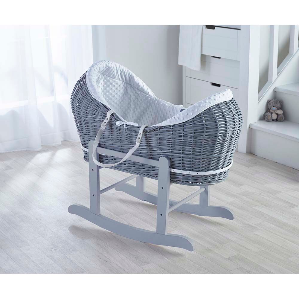 Kinder Valley - Dimple Pod Moses Basket W/ Stand - Grey