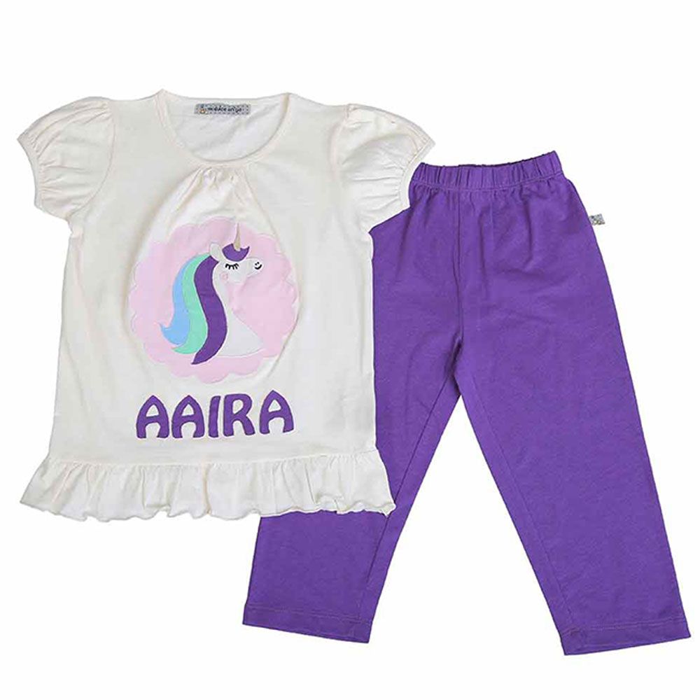 Mi Dulce An'ya - Customized Unicorn Pyjama - Cream