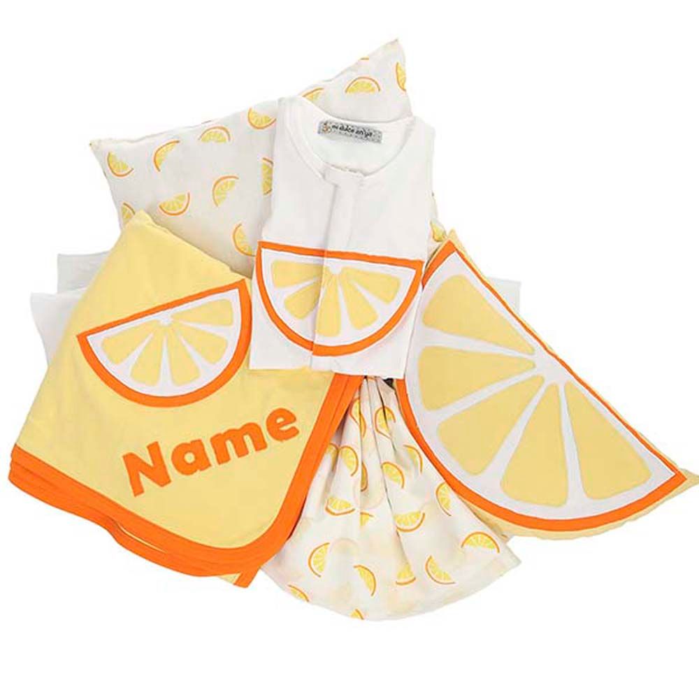 Mi Dulce An'ya - 5pc. Citrus Fruit Shape Personalised Cot Set + Sleepsuit