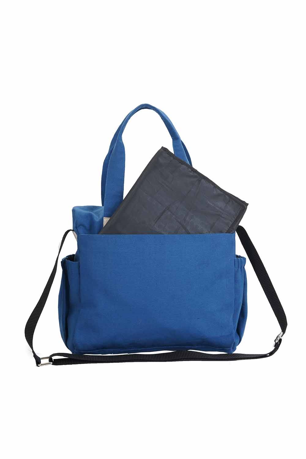 Mi Dulce An'ya - Organic Dino Diaper Bag - Blue