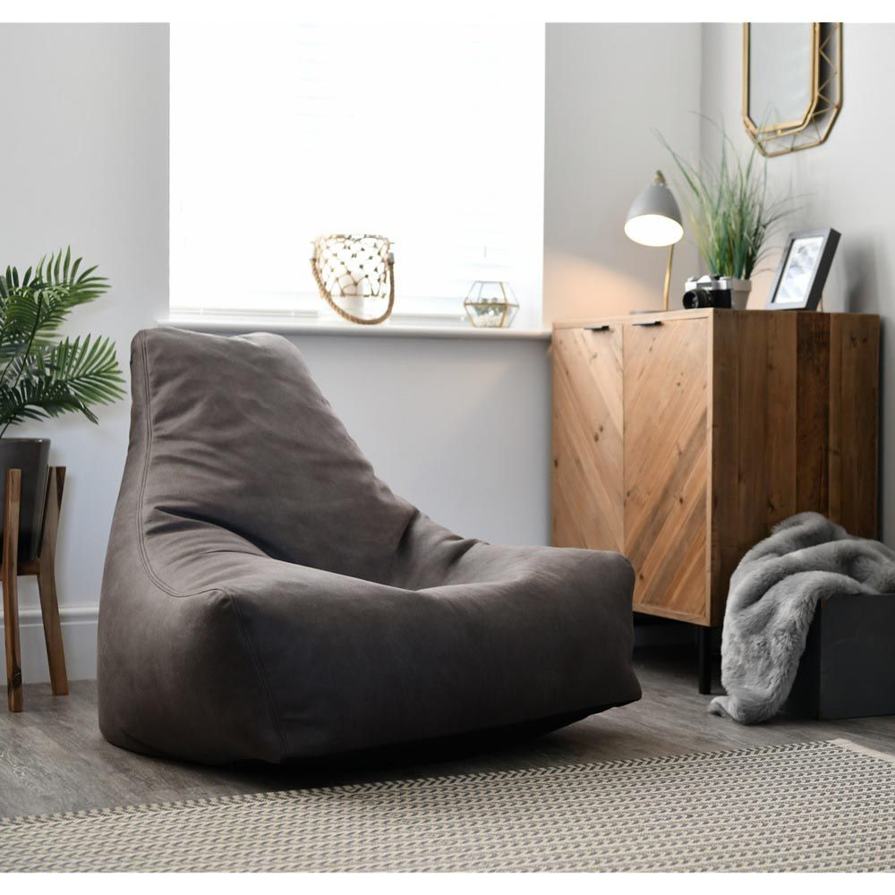 Extreme Lounging - Mighty Leather Bean Bag - Slate