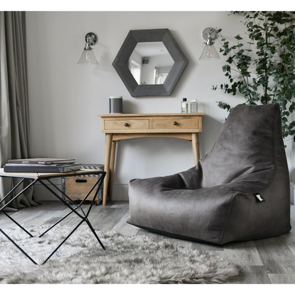 Extreme Lounging - Mighty Leather Bean Bag - Slate