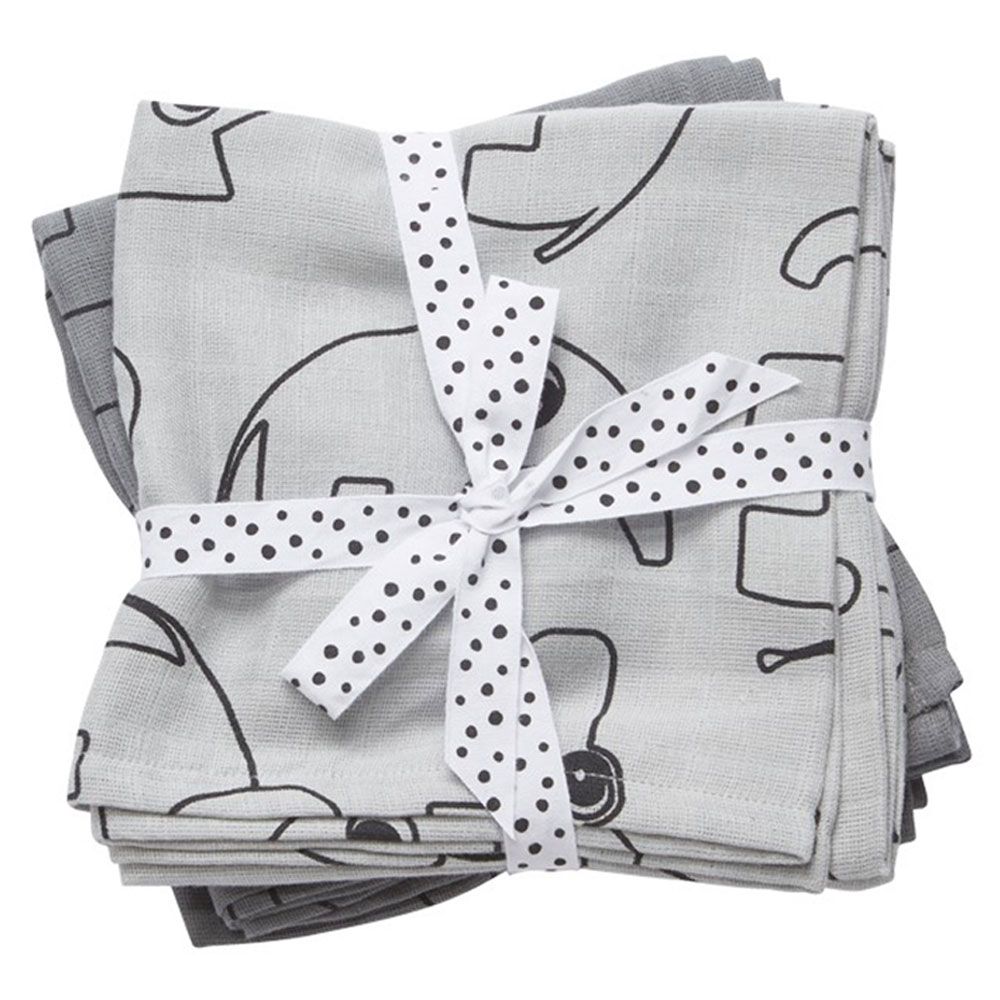 Done By Deer - Swaddle 2-Pack Contour - Grey