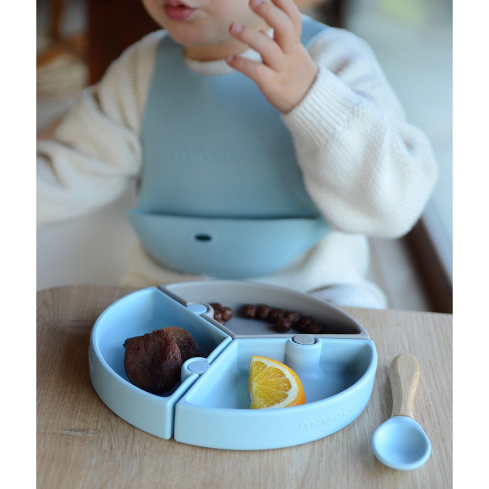 Minikoioi - Puzzle Plate - Mineral Blue/Powder Grey