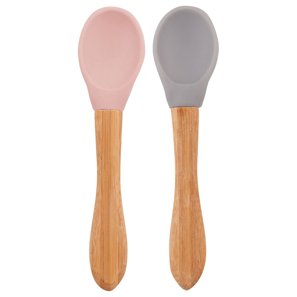 Minikoioi - Scoops Spoon - Pinky Pink/Powder Grey - Pack of 2