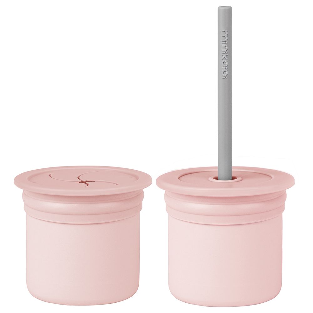 Minikoioi - Sip & Snack - Pinky Pink/Powder Grey