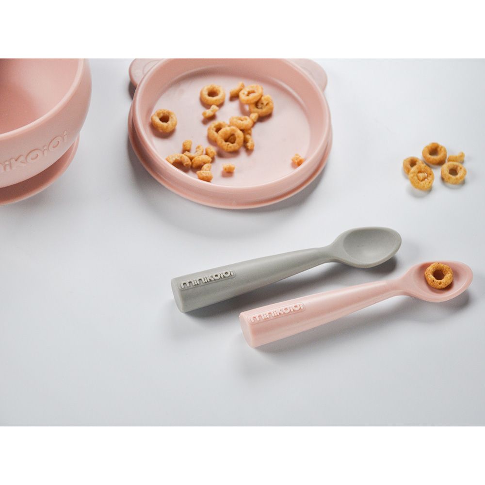 Minikoioi - Scoopers Spoon - Pinky Pink/Powder Grey